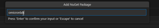 Type "omicronlab" in the command palette
