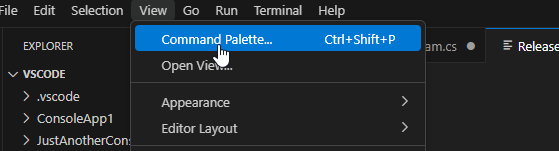 Open the command palette