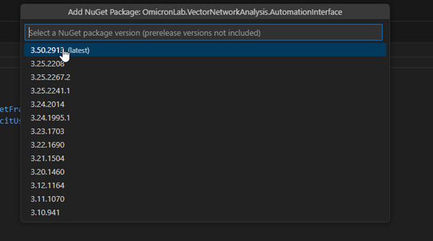Select the latest version of the package