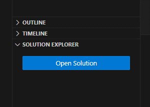 If no solution or another one is currently open, close the current one and open the desired one using the button in the lower left corner.