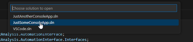 Select the solution to open