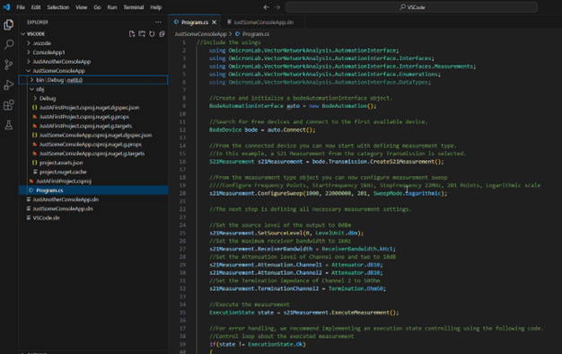 In the solution explorer on the left go to the contained Program.cs and enter the required code there.